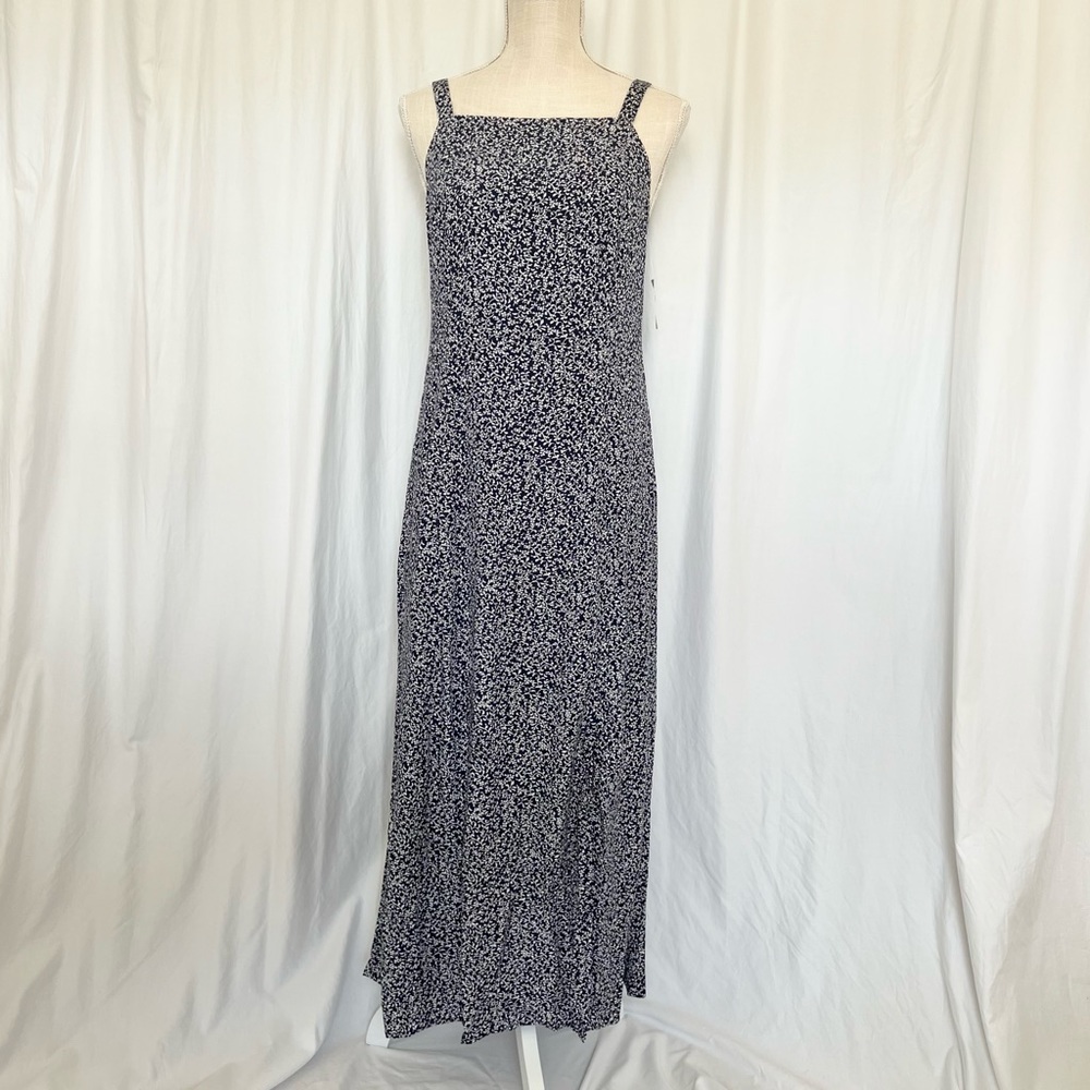 NWT Old Navy Sleeveless Maxi Shift Navy Floral Dress Medium